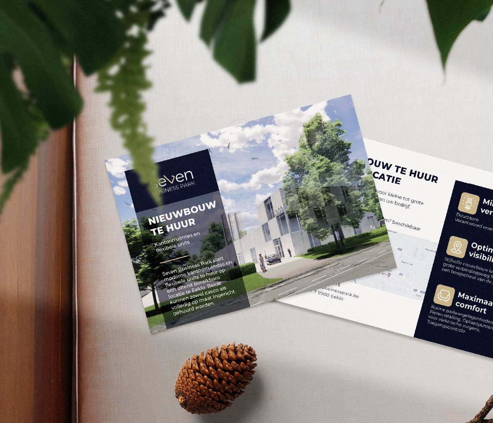 Visuel du projet pour Seven Business Park : conception de brochure.