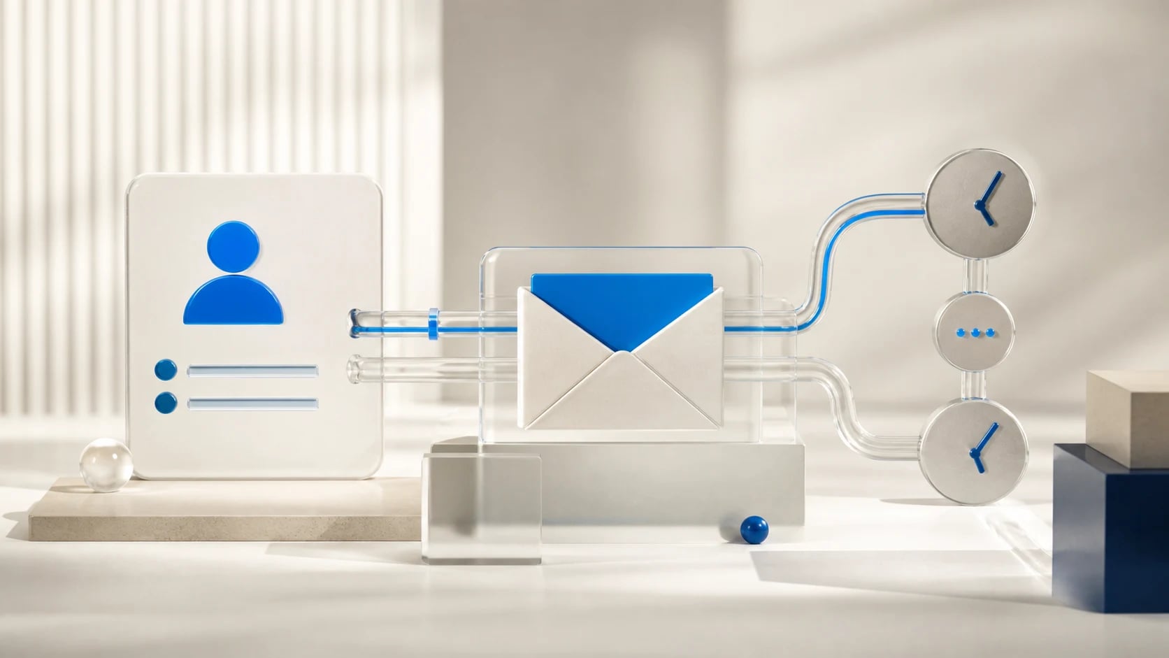 Abstracte CRM-levenscyclus met gerichte berichten en een zichtbare menselijke overdracht