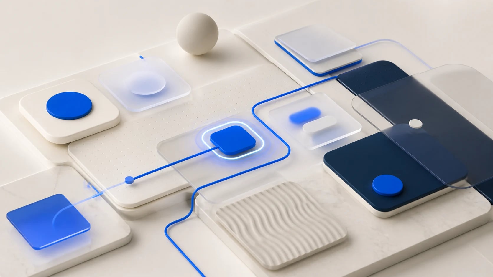 Abstracte productflow met informatiehierarchie, interactiestaten en herstelpaden