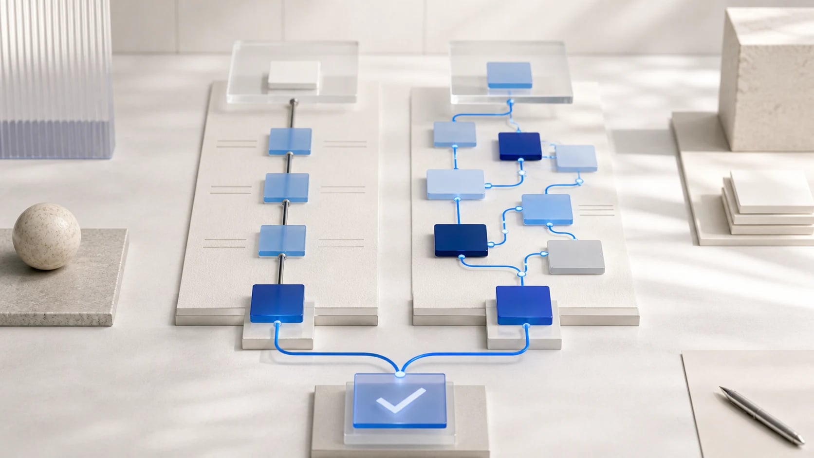 Abstract beslispad tussen een vaste workflow en een AI-agent
